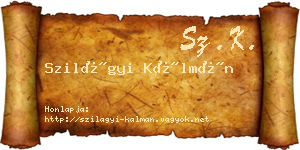 Szilágyi Kálmán névjegykártya