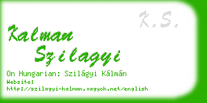 kalman szilagyi business card