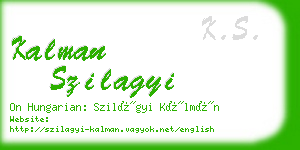 kalman szilagyi business card